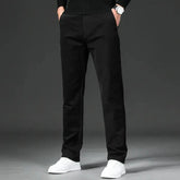 Spring Men's Casual Pants - Straight Fit Cotton Stretch Chino Trousers for Work and Business Wear - Khaki Fashion Regular  Adomoo
